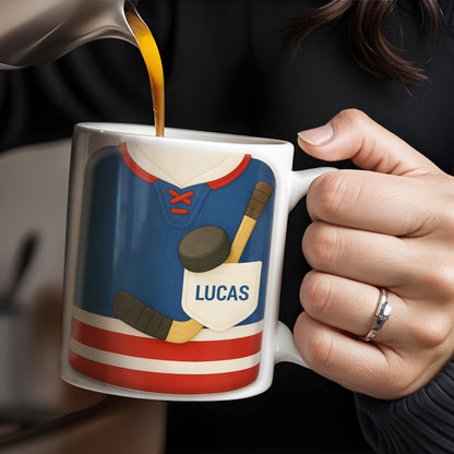 Customize Your Hockey Jersey Mug With Your Name, Hockey Gear