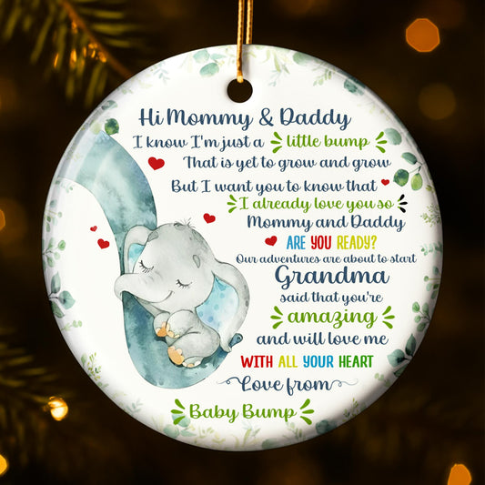 Hi Mommy & Daddy Love From Baby Bump With Elephant