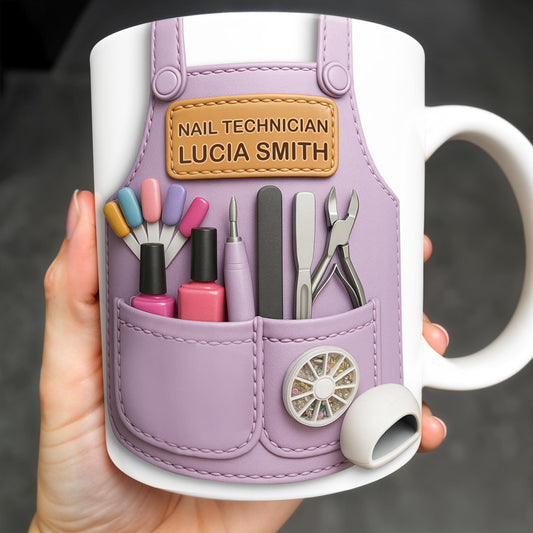 Nail Technician Essentials, Nail Polish And Tools - Personalized Custom Coffee Mug - FAM339_MG
