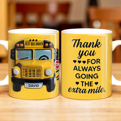 Thank You For Always Going The Extra Mile, School Bus and Hearts