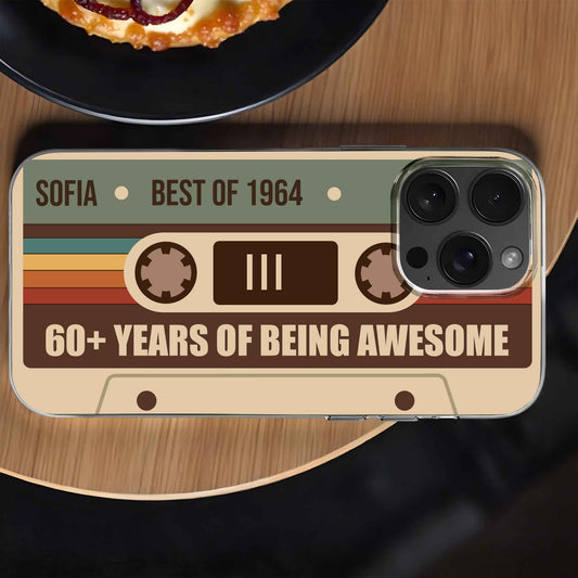 Customize Your Year With Retro Cassette Design- Personalized Clear Phone Case - FAM355_PHC