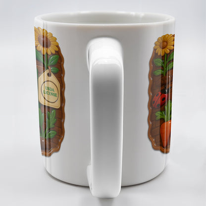 Organic Farming, Sunflower And Ladybug Design - Personalized Custom Coffee Mug - FAM383_MG