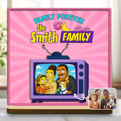Family Forever With Television And Dog