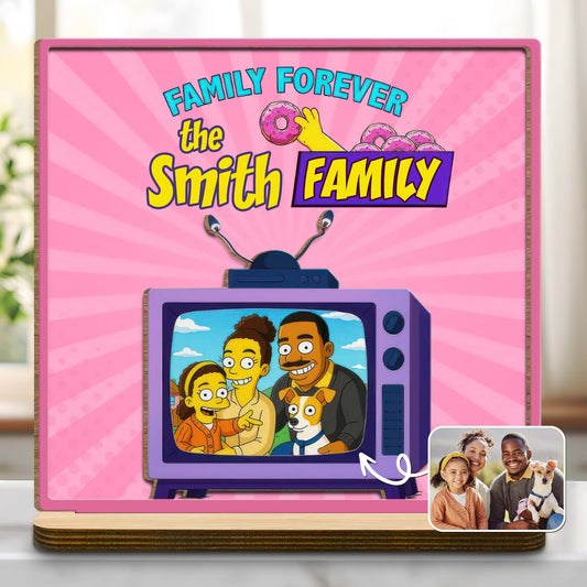 Family Forever With Television And Dog