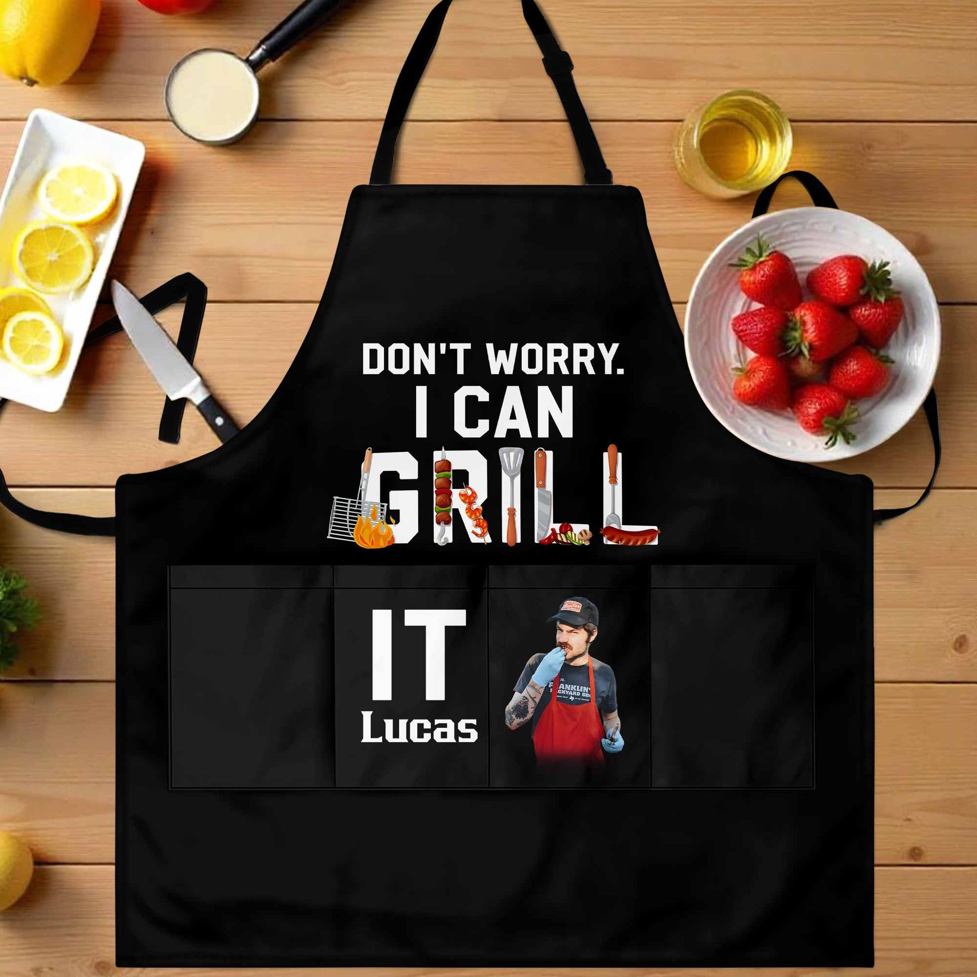 Don't Worry I Can Grill It, Featuring BBQ Tools And Foods