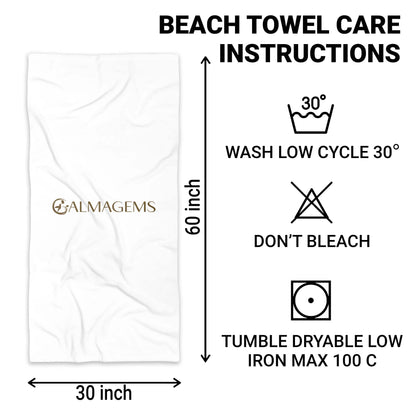 Customize Your Summer With Shells, Starfish, And Tropical Designs - Personalized Beach Towel - FAM399_BETO