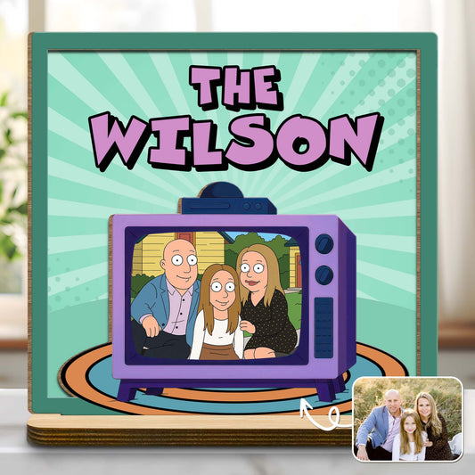 The Wilson, Cartoon Family On Vintage Television
