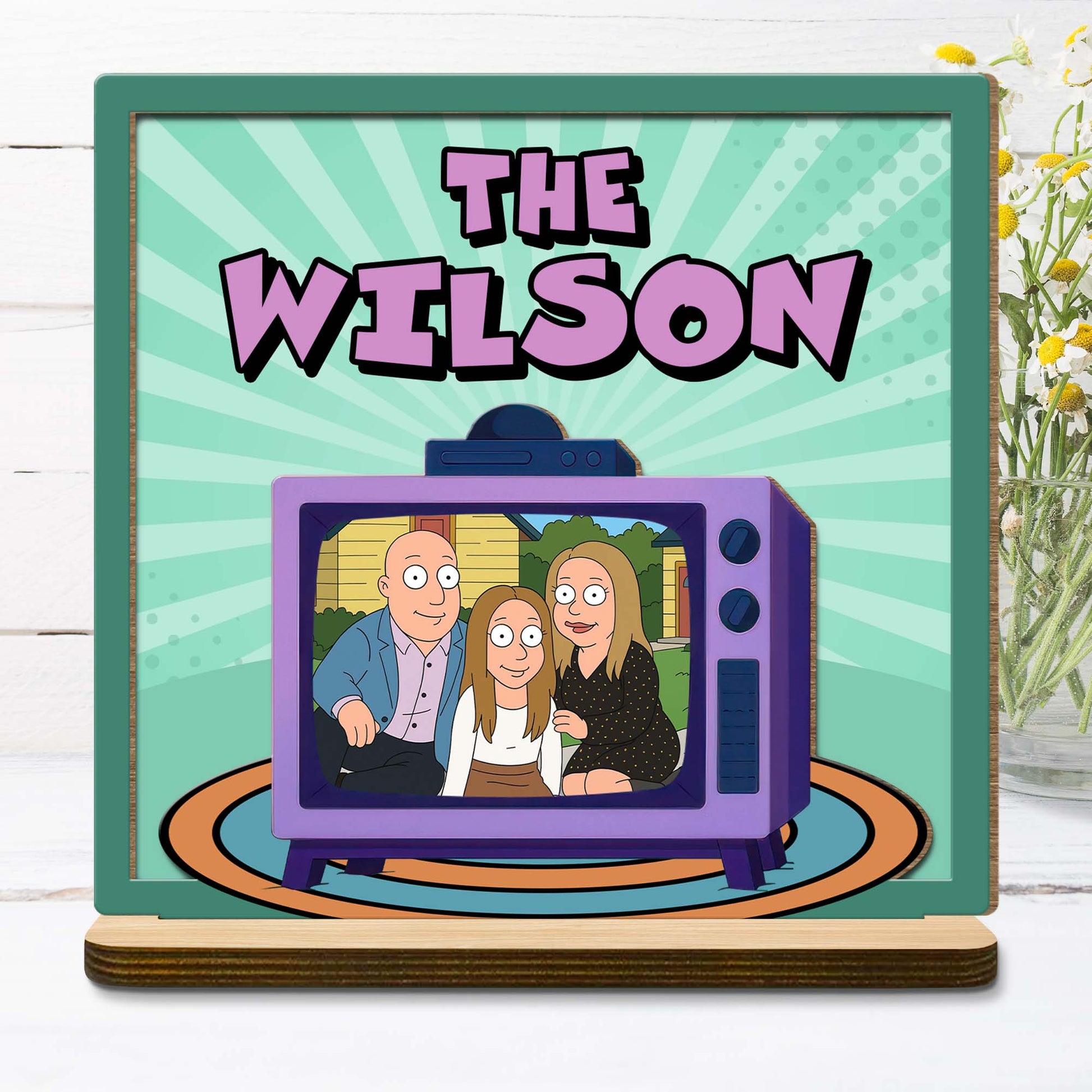 The Wilson, Cartoon Family On Vintage Television