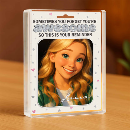 Sometimes You Forget You're Awesome, Animated Girl Portrait