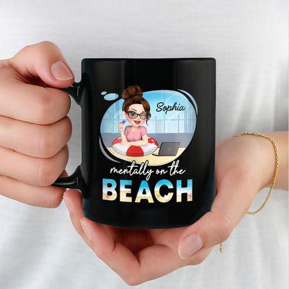 Mentally On The Beach With Laptop And Office Chair
