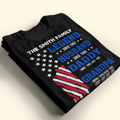 Legend Since [Year], Husband, Daddy, Grandpa with Stars and Stripes