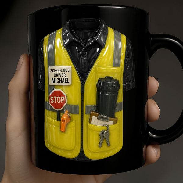 School Bus Driver Uniform Travel Mug Design