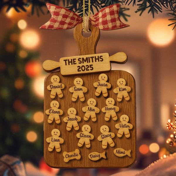 Celebrate Your Family With Gingerbread Figures Ornament