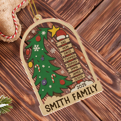 Celebrating The Holidays With Family, Christmas Tree And Ornaments - Personalized Custom Acrylic Ornament, Christmas Gift - FAM431_ACO