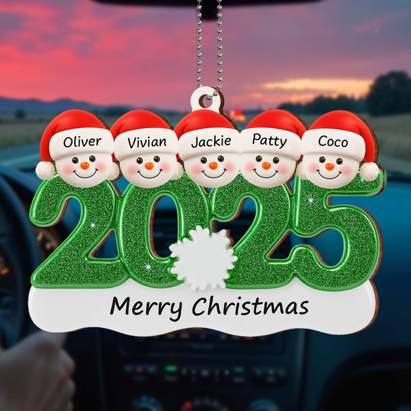 Merry Christmas Snowman Family Ornament