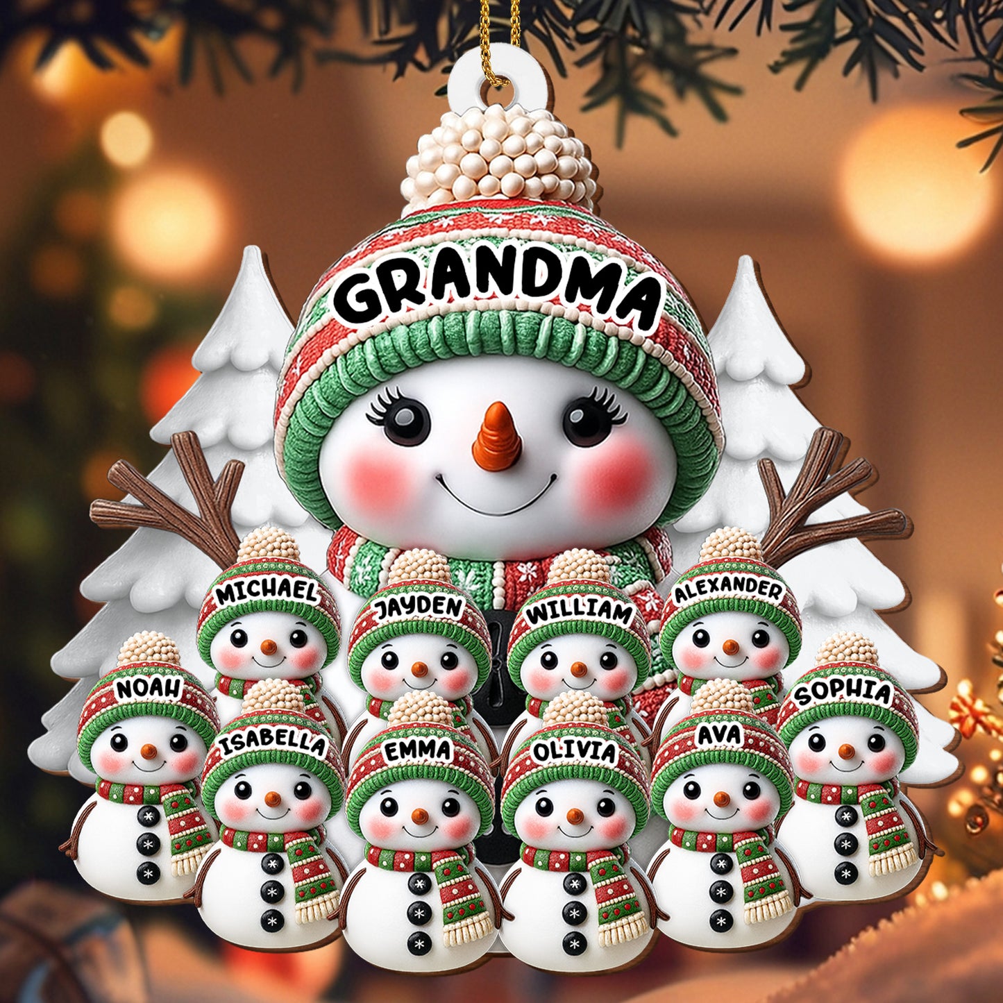 Crea una cálida decoración navideña con un muñeco de nieve: adorno de madera personalizado con forma personalizada - FAM446_WDO