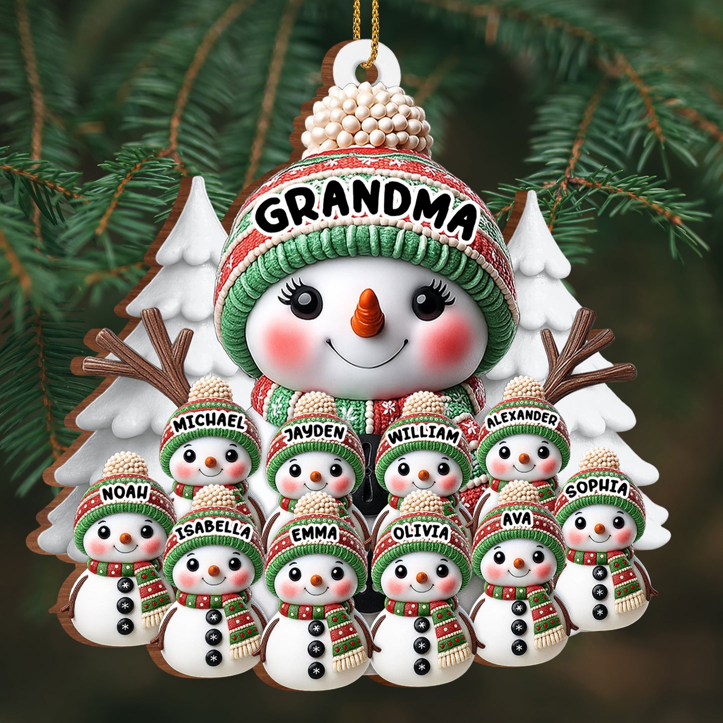 Crea una cálida decoración navideña con un muñeco de nieve: adorno de madera personalizado con forma personalizada - FAM446_WDO