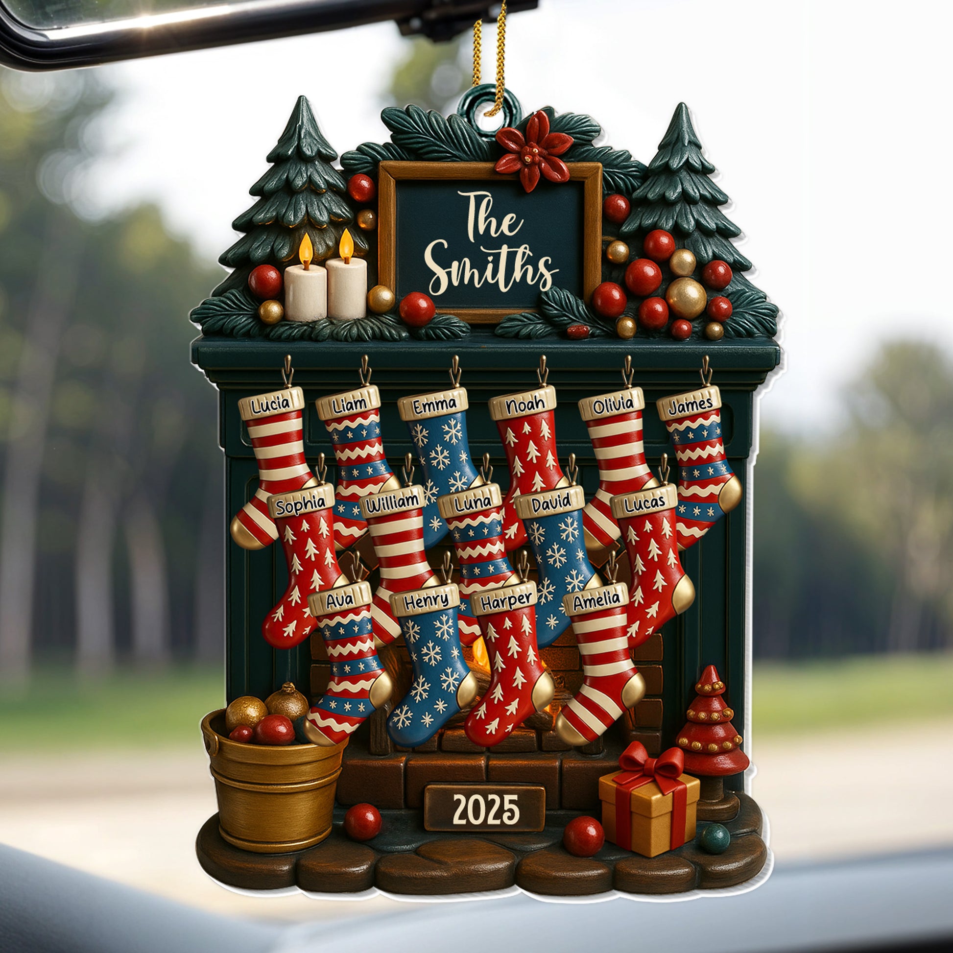 Customizable Christmas Stockings And Fireplace Display