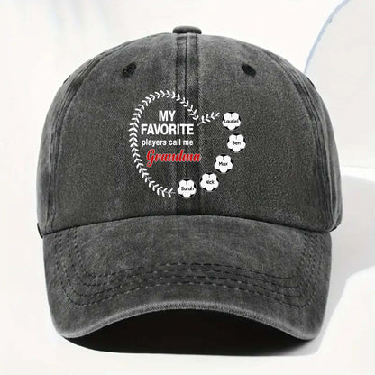 My Favorite Players Call Me Grandma Baseball Cap