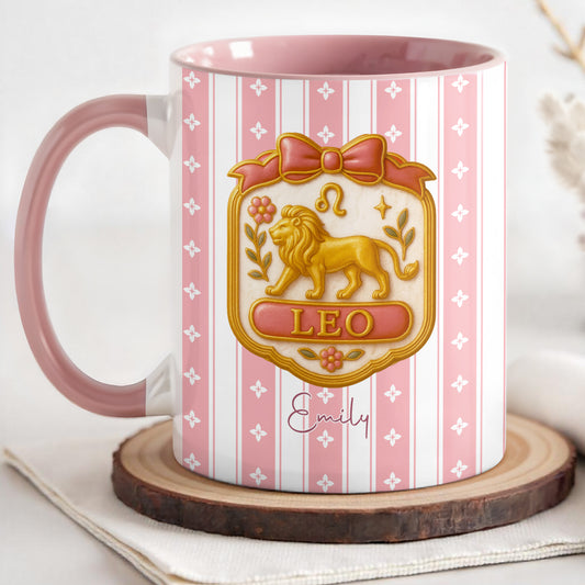 Beautiful Leo Zodiac Sign With Elegant Floral Design