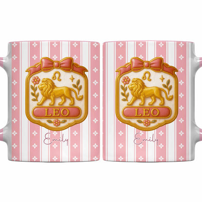 Beautiful Leo Zodiac Sign With Elegant Floral Design