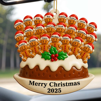 Merry Christmas With Gingerbread Men And Santa Hats