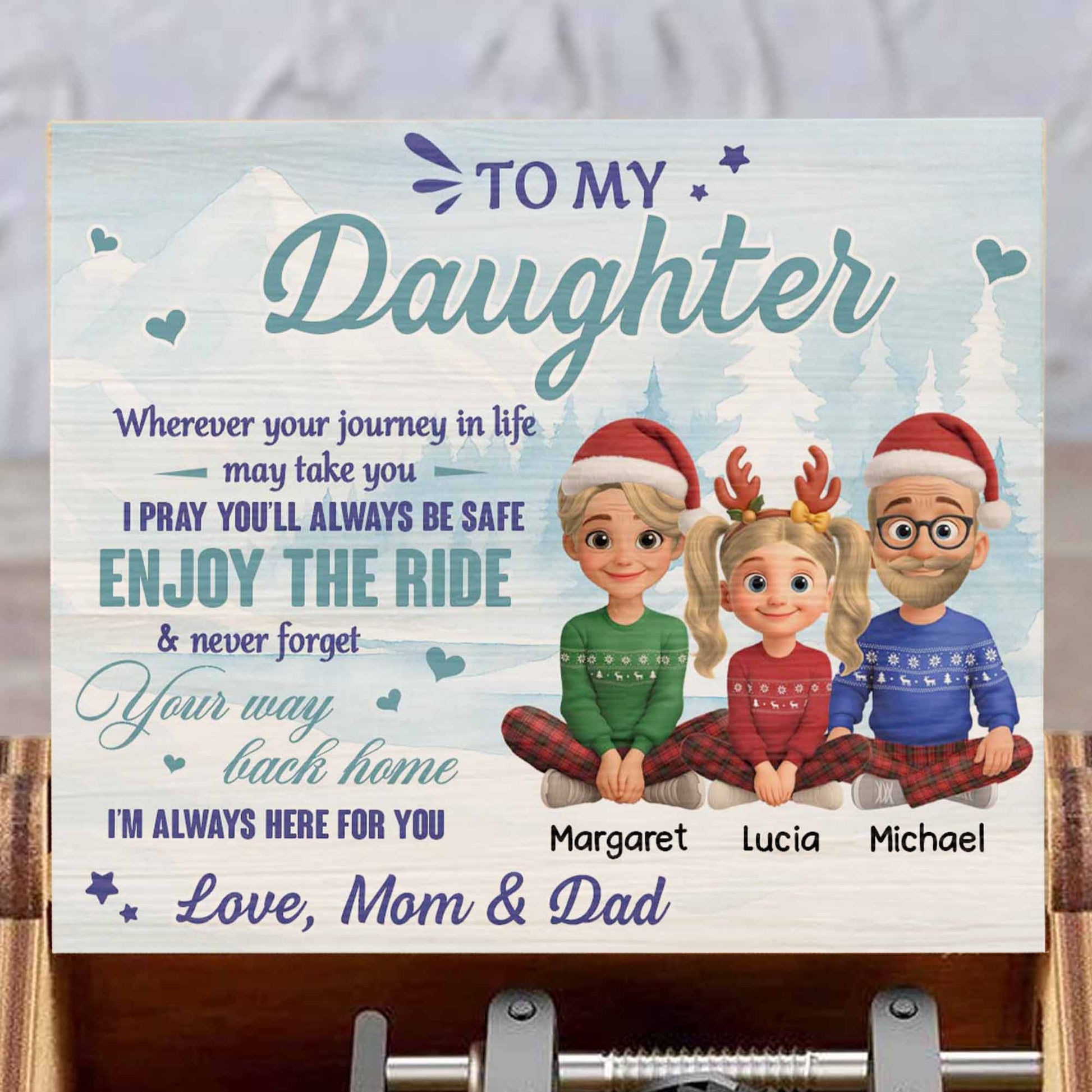 To My Daughter, Enjoy The Ride, Family, Santa Hats