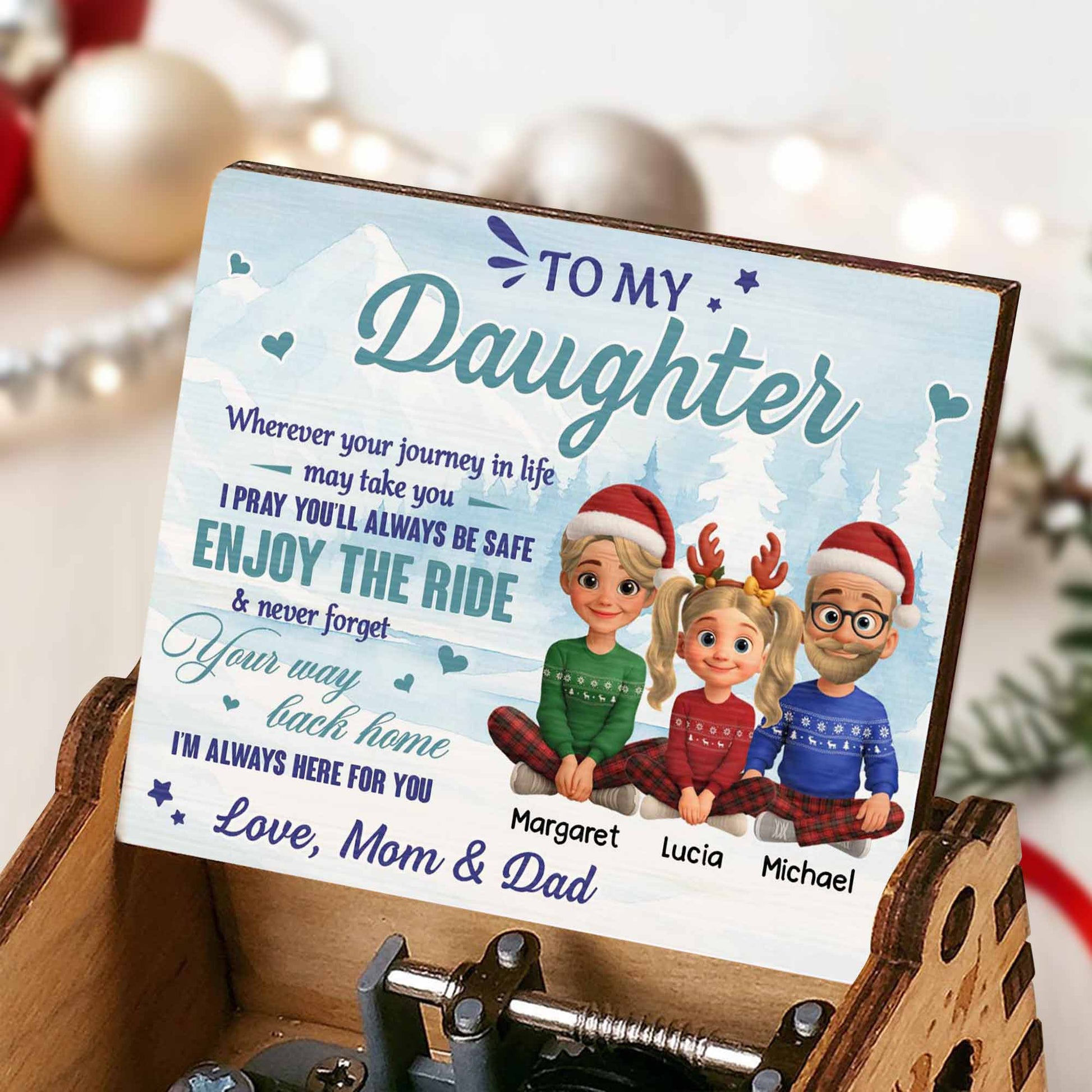 To My Daughter, Enjoy The Ride, Family, Santa Hats