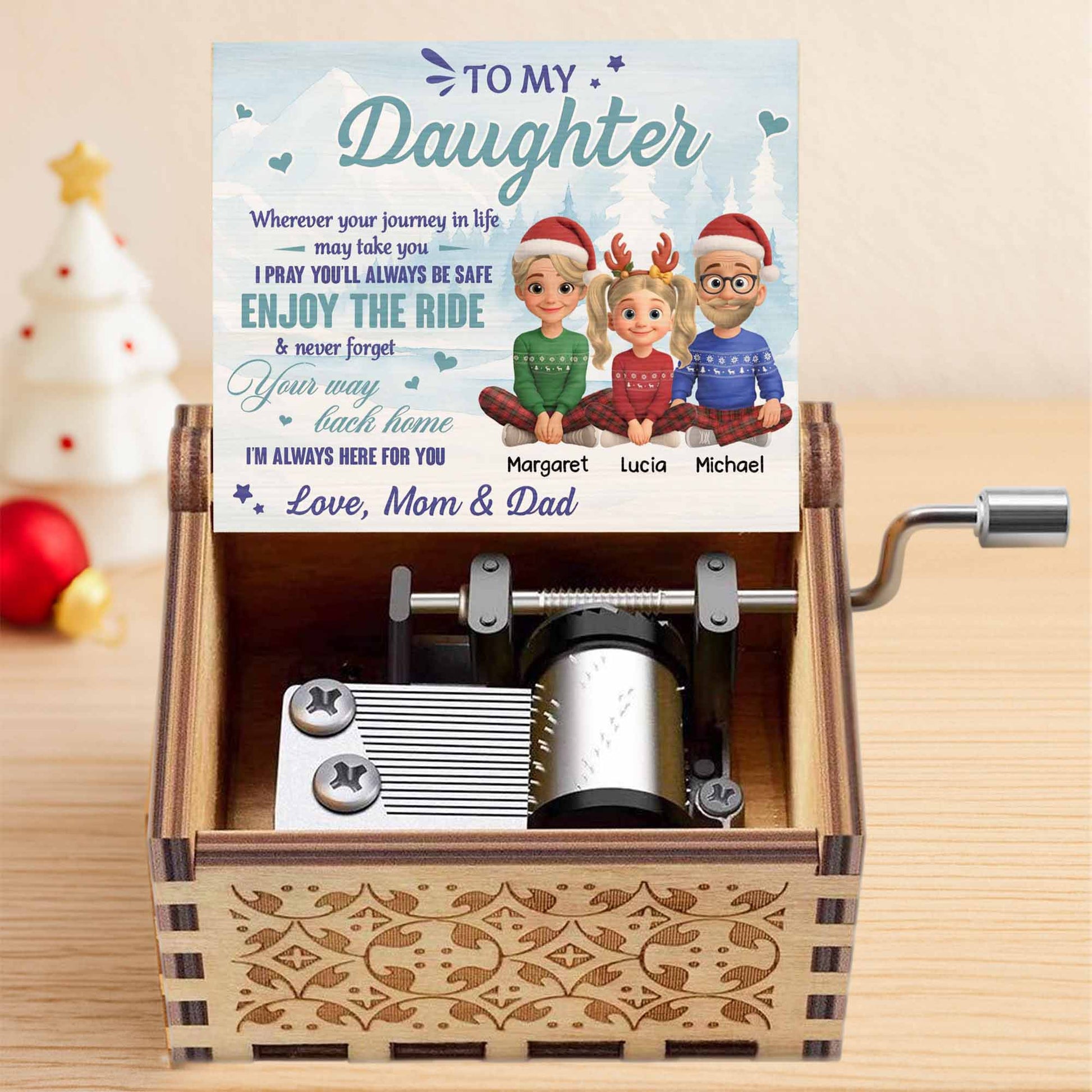 To My Daughter, Enjoy The Ride, Family, Santa Hats
