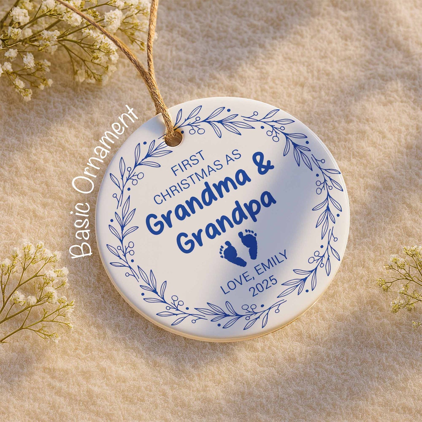 First Christmas As Grandma & Grandpa, Baby Footprints