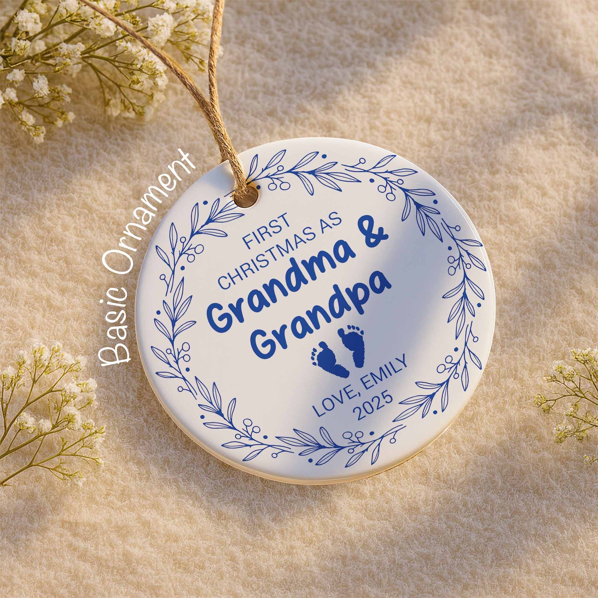 First Christmas As Grandma & Grandpa, Baby Footprints