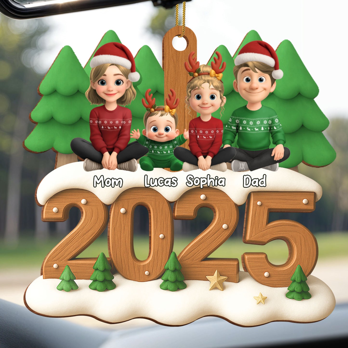 Celebrate Your Family This Holiday, Christmas Ornaments - Personalized Custom Wood Ornament, Custom Shaped - FAM615_WDO