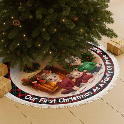 Christmas As A Family Of Three With Cartoon Family