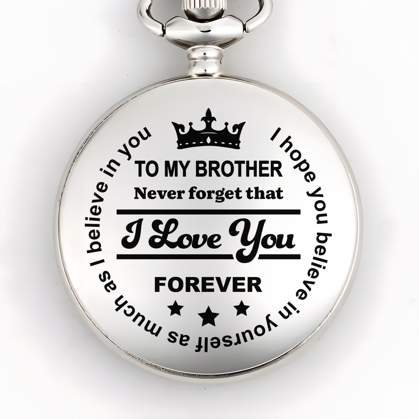 To My Brother, I Love You Forever, Crown and Stars Design