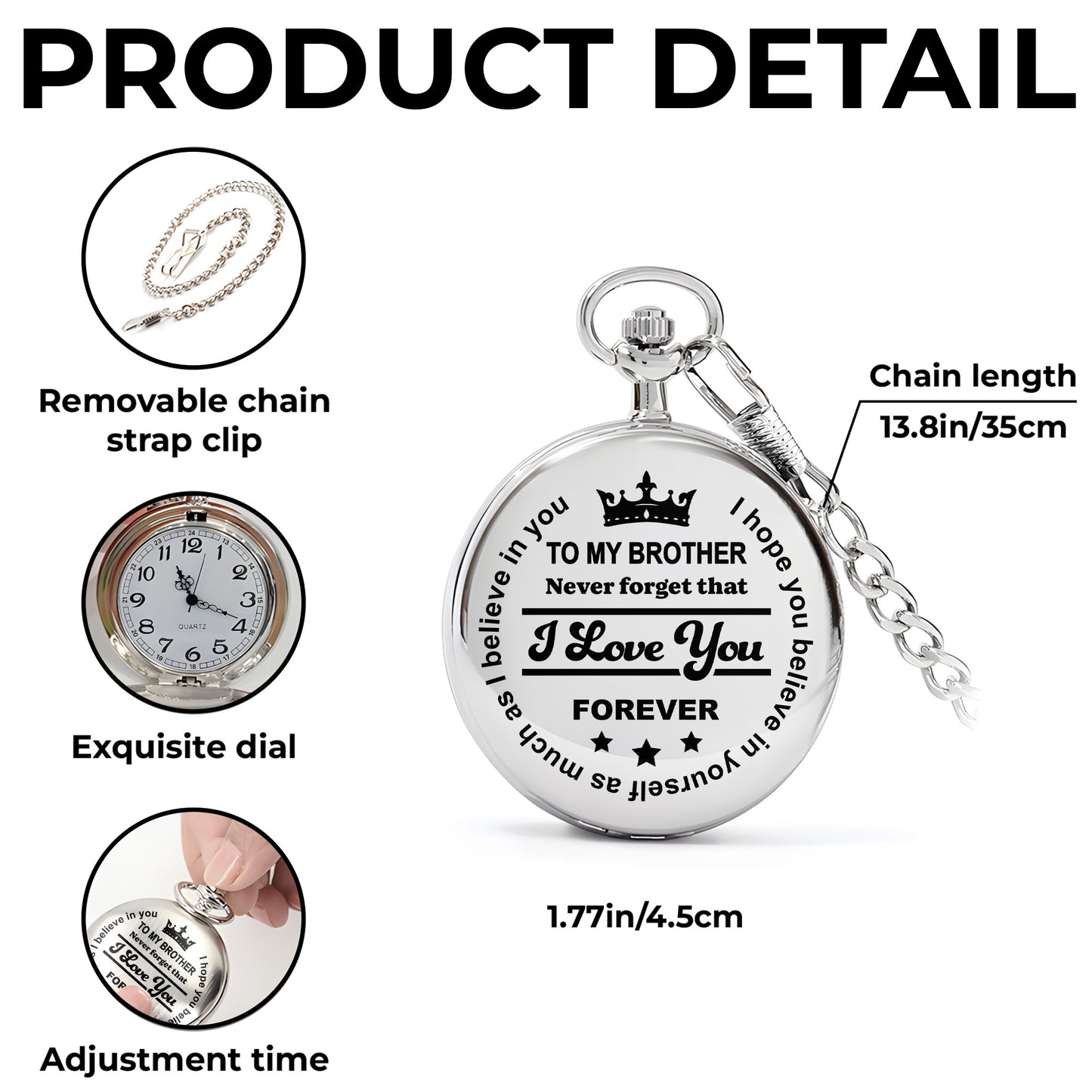 To My Brother, I Love You Forever, Crown and Stars Design