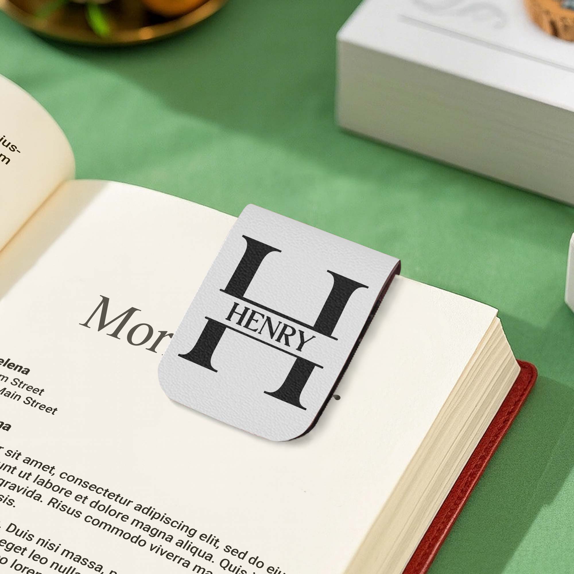 Customizable Leather Bookmark With Letter 'H', Personalized Custom ...