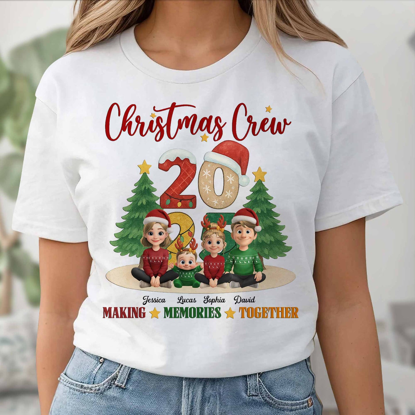 Christmas Crew Making Memories Together With Holiday Themes - Personalized Custom Unisex T-shirt, Hoodie - FAM645_WBAS