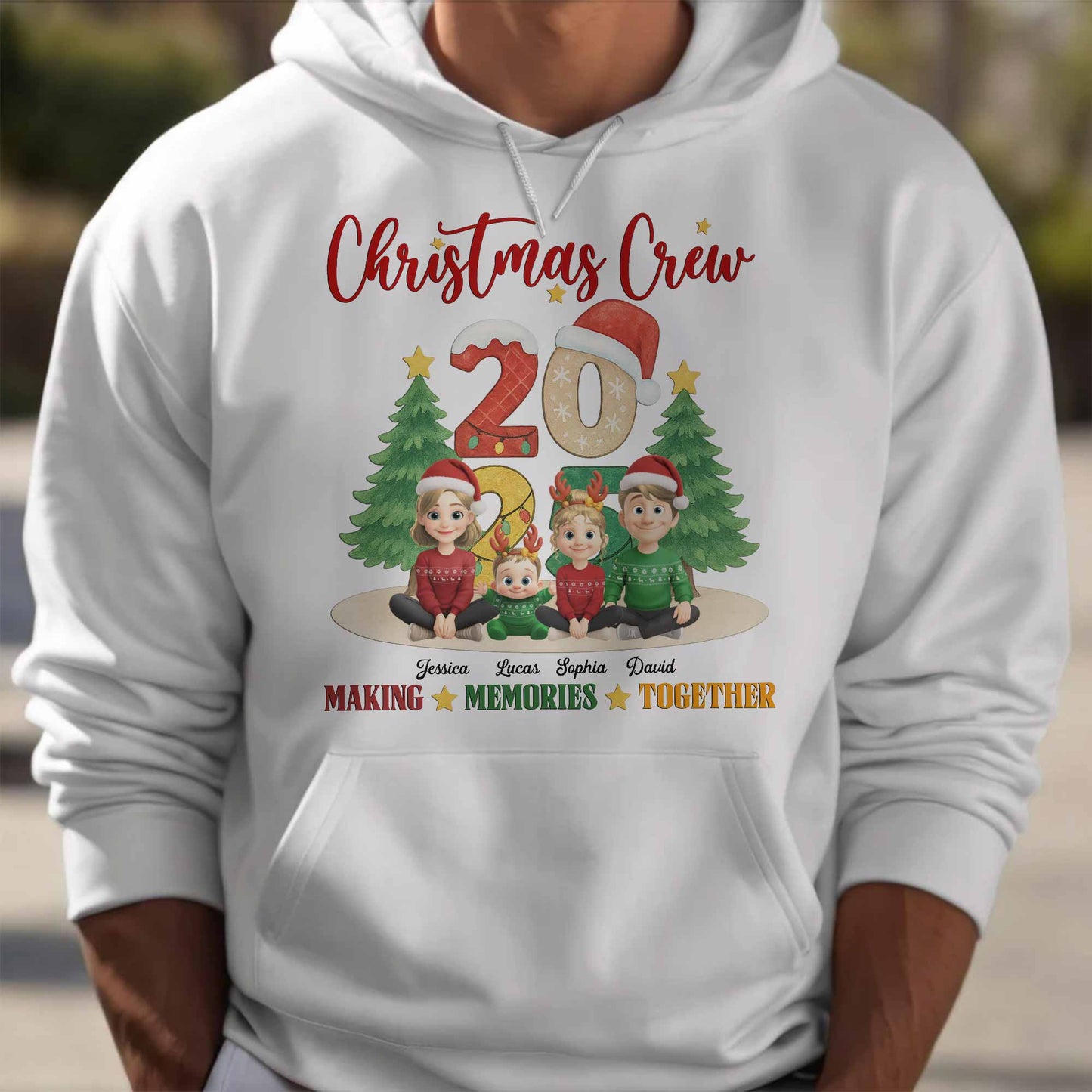 Christmas Crew Making Memories Together With Holiday Themes - Personalized Custom Unisex T-shirt, Hoodie - FAM645_WBAS