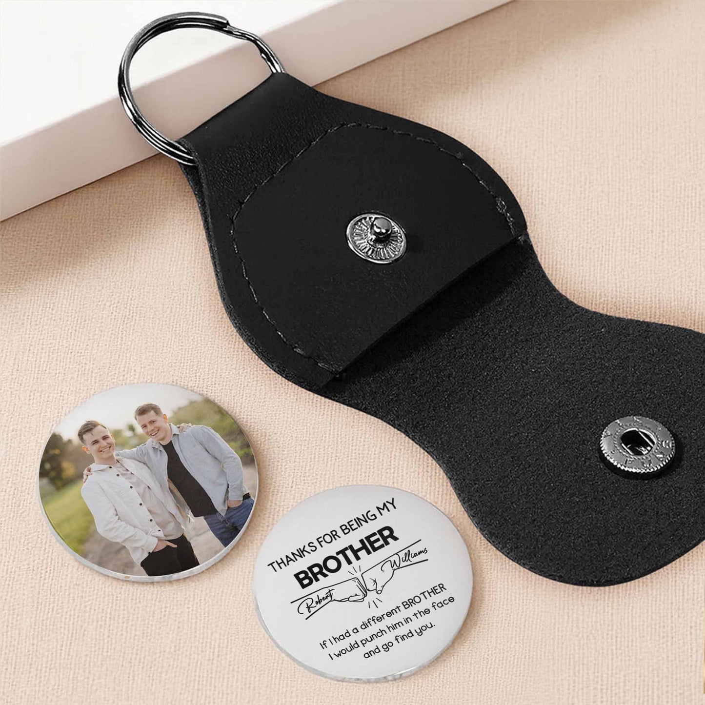 Thanks For Being My Brother, Keychain With Photo