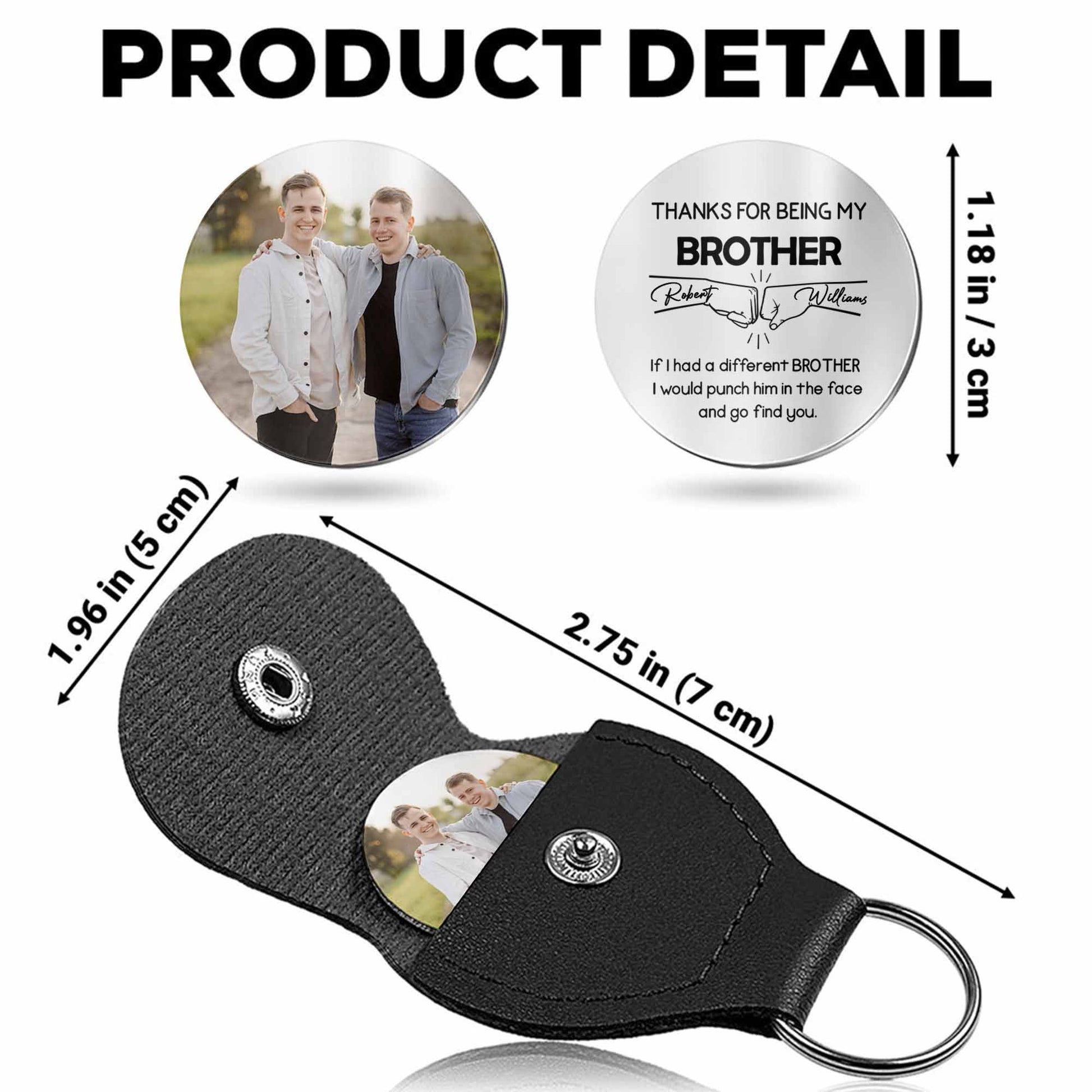 Thanks For Being My Brother, Keychain With Photo