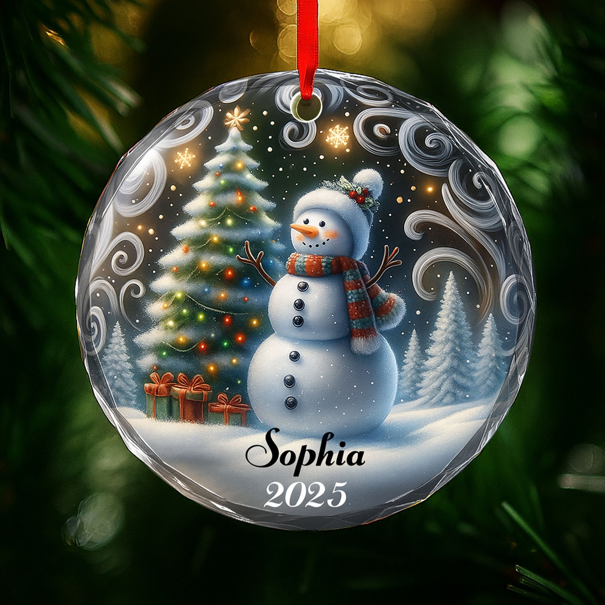 Celebrate The Holiday Spirit With Snowman And Christmas Tree