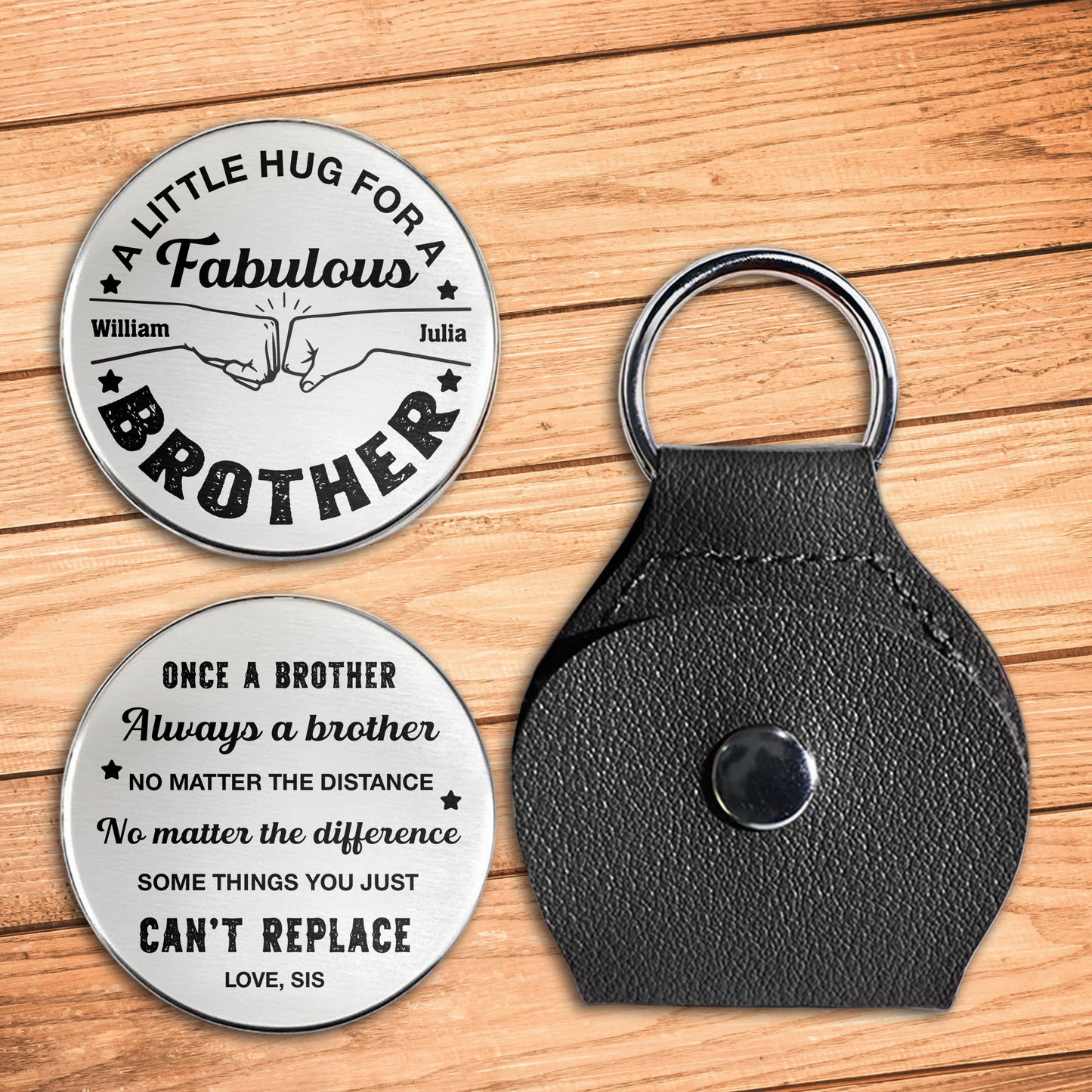 A Little Hug For A Fabulous Brother With Hands Shaking Design