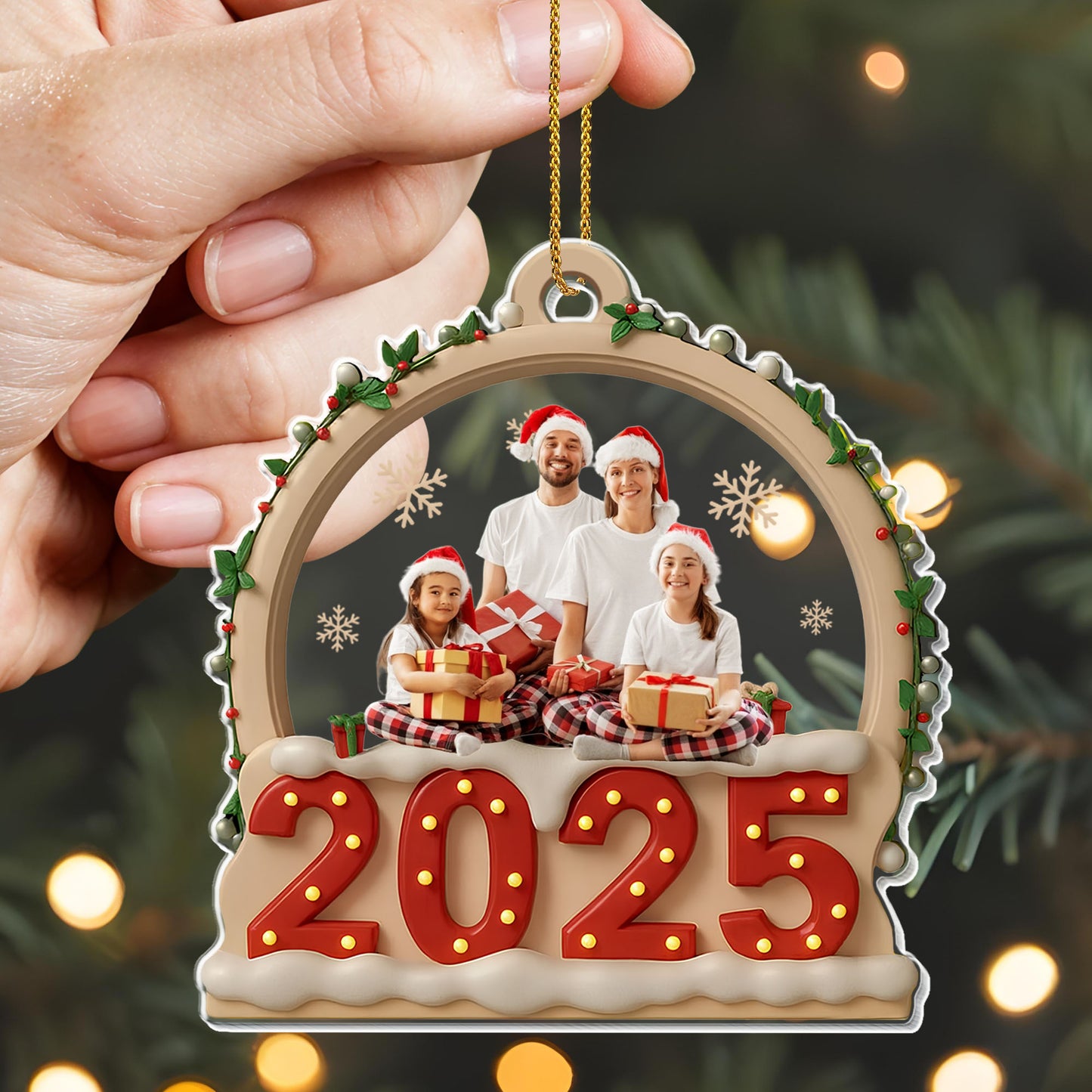 Cherished Family Moment With Holiday Photo And Christmas Theme