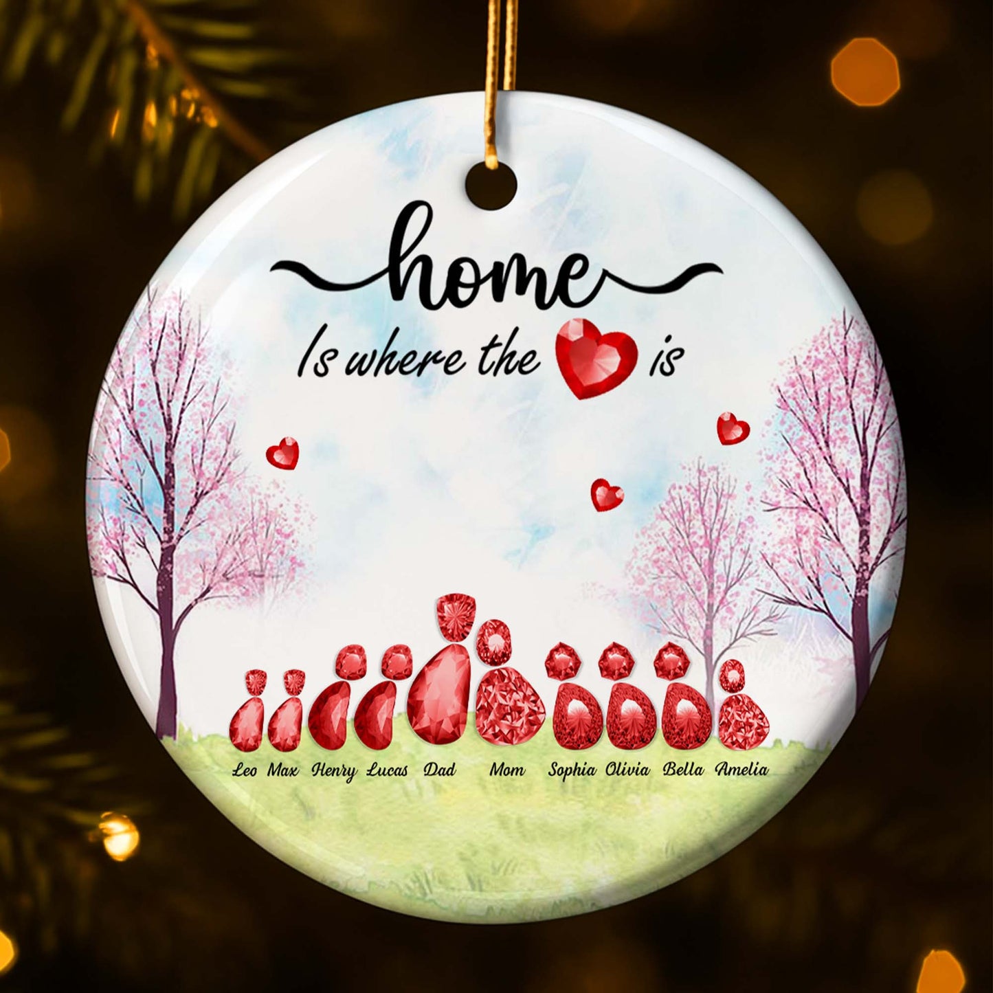 Home Is Where The Heart Is With Trees And Hearts