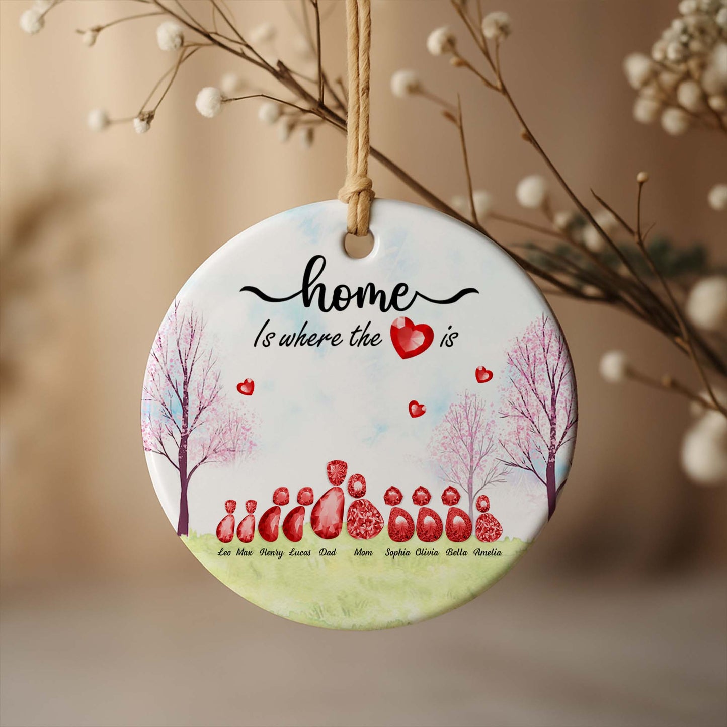 Home Is Where The Heart Is With Trees And Hearts