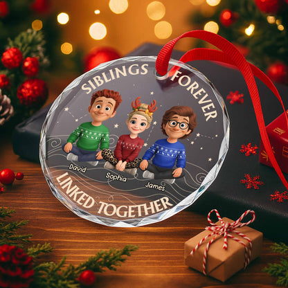 Siblings Forever, Linked Together With Christmas Sweaters