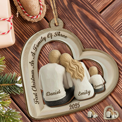 First Christmas As A Family Of Three, Heart Shape