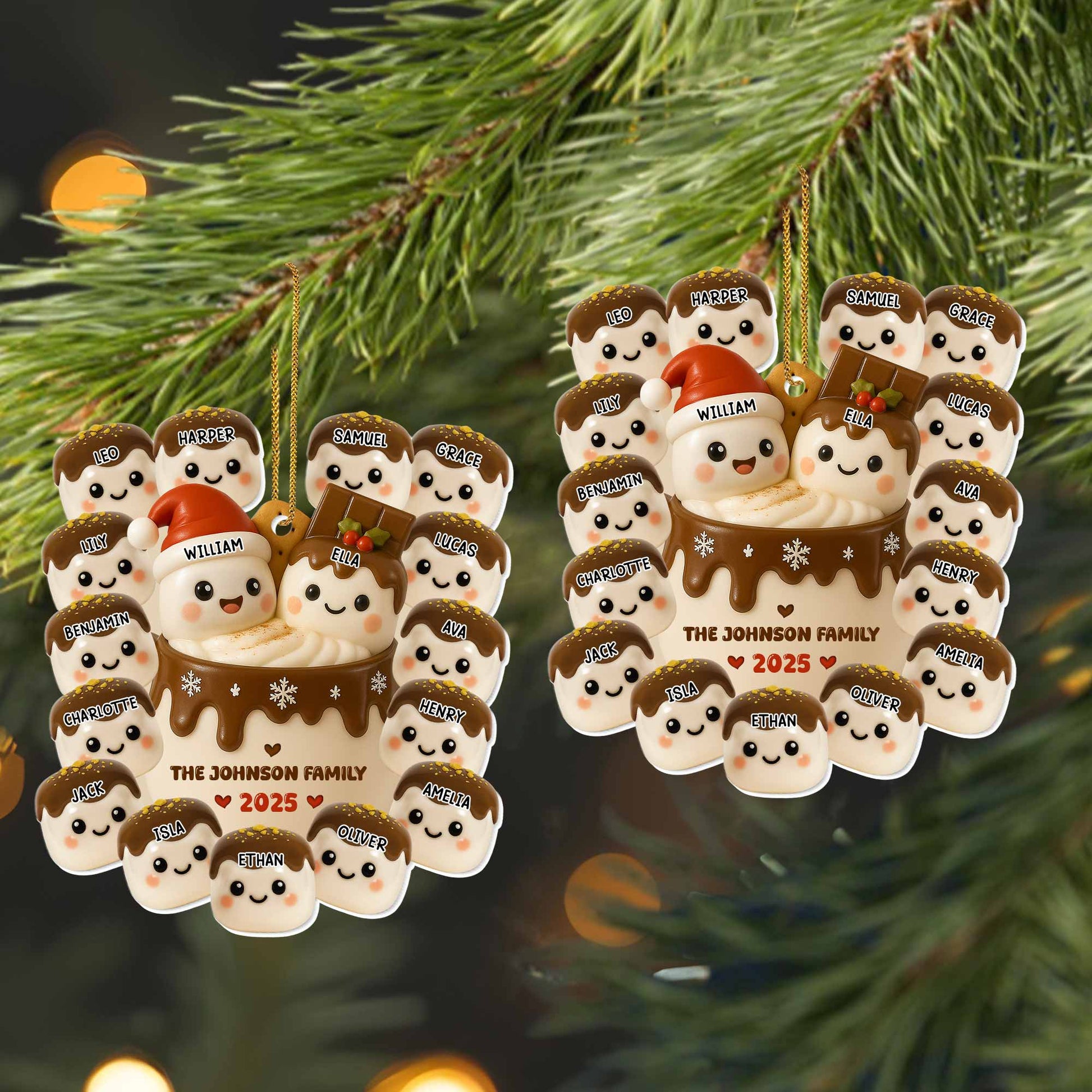 Our Family Merry And Bright Snowmen And Hot Chocolate Mug