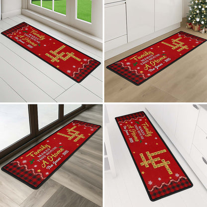 Family Makes This House A Home, Scrabble Tiles and Holly Design