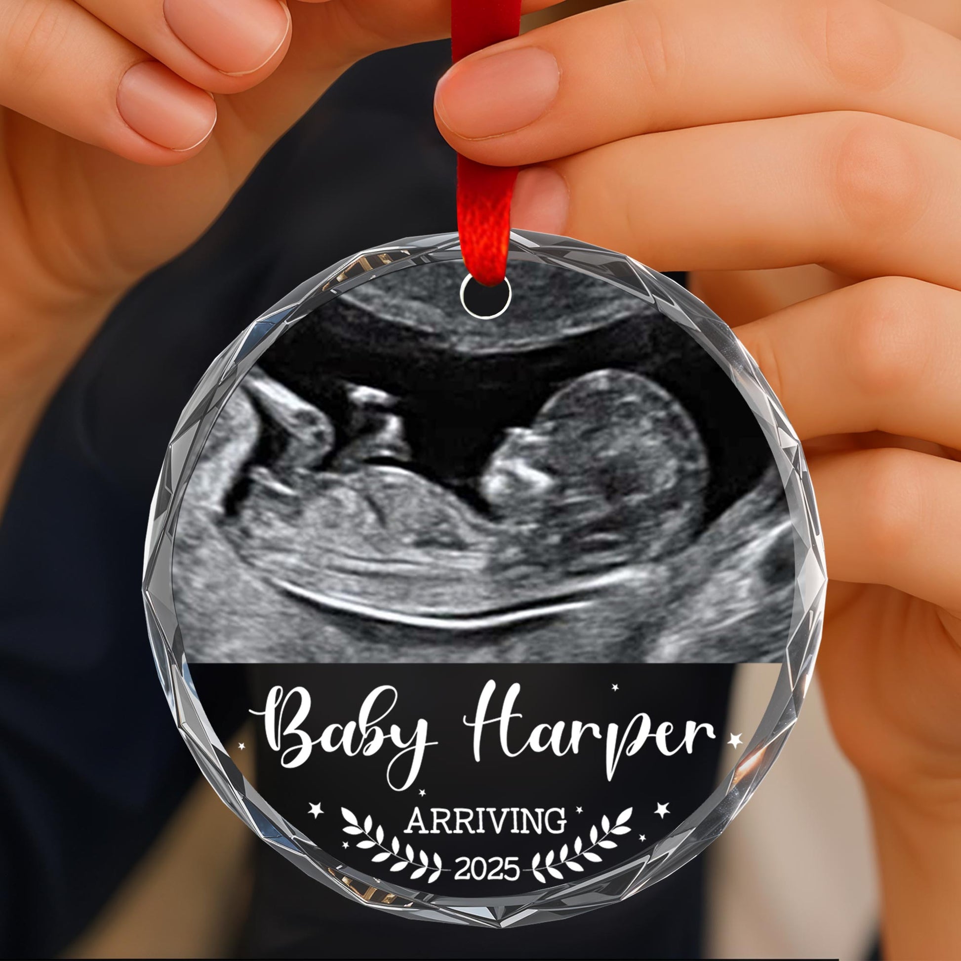 Arriving, Ultrasound And Laurel Leaves Ornament